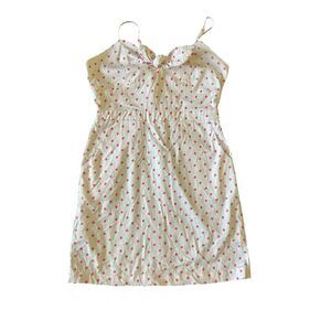 Gianni Bini Women's Polka Dot Mini‎ Dress White Tie-Front Size M